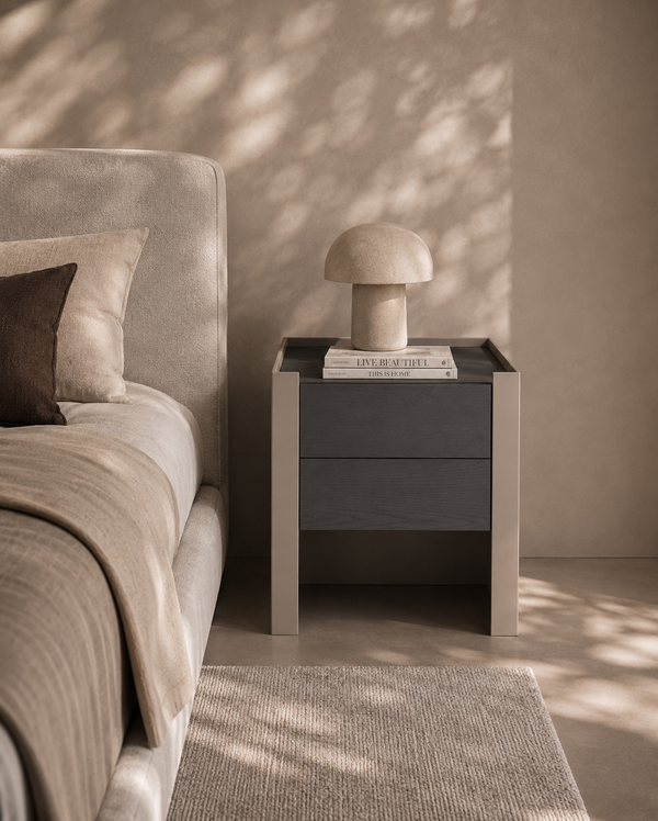 Tunica Bedside Table - Taupe - Pair - Tommy Franks