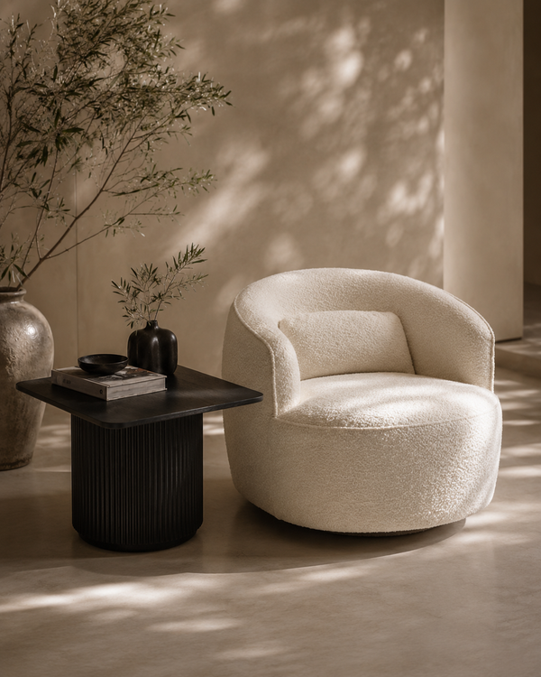 Grace Swivel Chair - Polar Bouclé - Tommy Franks