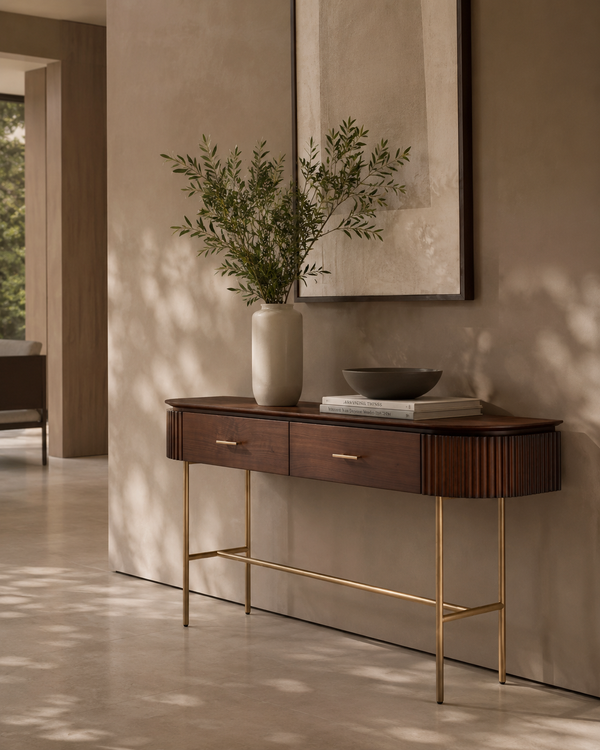Lantine Console - Walnut & Brass - Tommy Franks