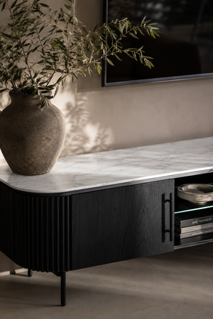 Lantine Marble TV Unit - Black Oak - Tommy Franks