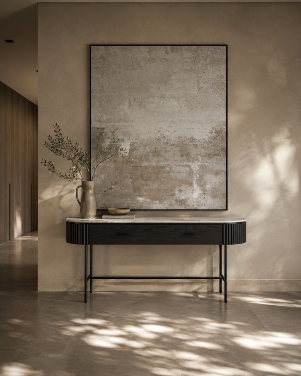 Lantine Marble Console Table - Matt Black - Tommy Franks