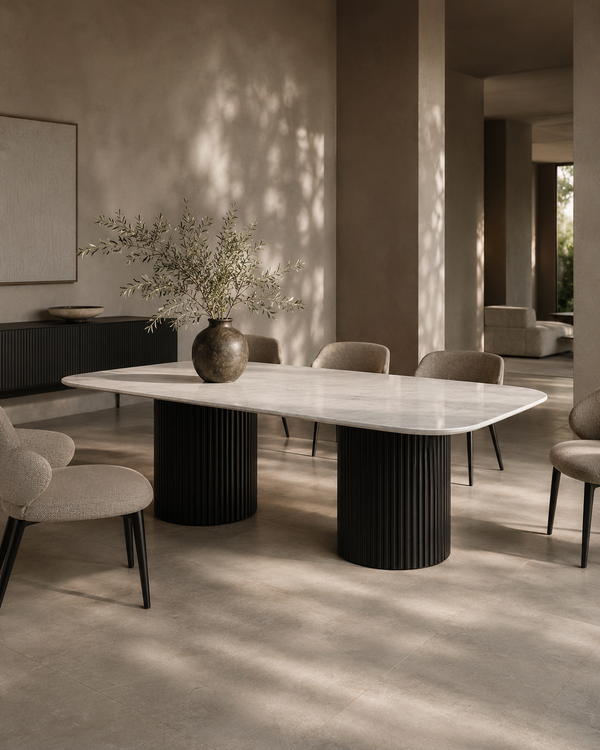 Lantine Marble 240 Dining Table - Matt Black - Tommy Franks