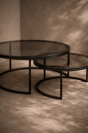 Wheel Coffee Table - Large - Glass - Tommy Franks