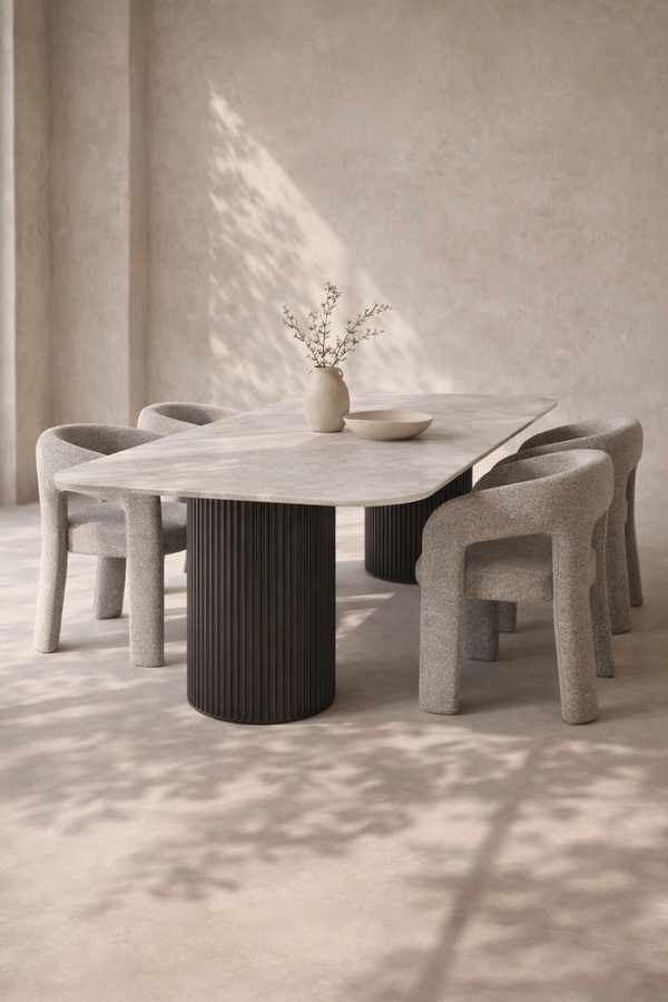 Lantine Marble 240 Dining Table - Matt Black - Tommy Franks