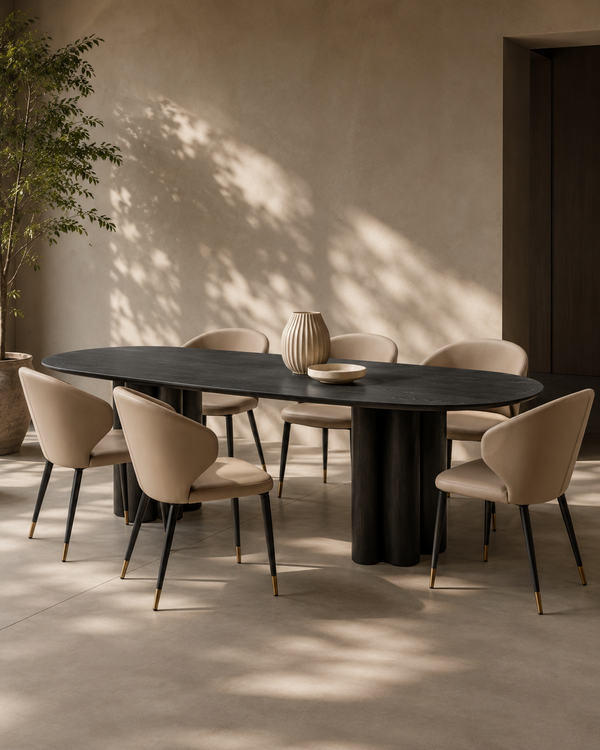 Moon Dining Table 240 - Black Oak - Tommy Franks