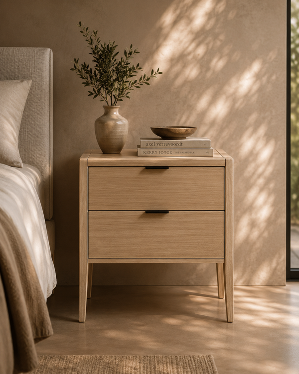 Grafiato Bedside Table - Two Drawer - Tommy Franks