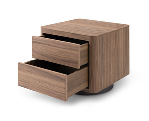 Coin Bedside Table - Light Walnut - Tommy Franks