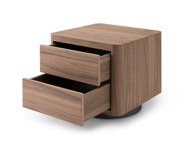 Coin Bedside Table - Light Walnut - Tommy Franks