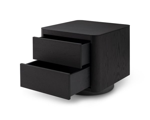 Coin Bedside Table - Smoke Oak - Tommy Franks