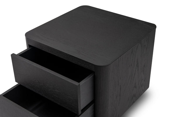 Coin Bedside Table - Smoke Oak - Tommy Franks