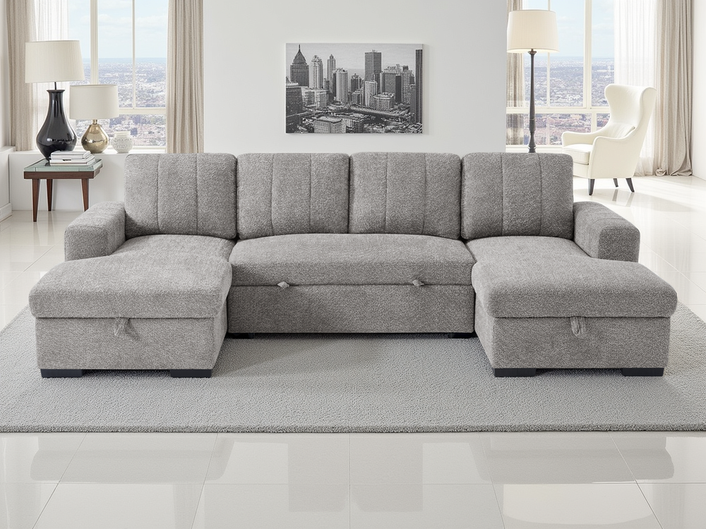 Como Sofabed Grey U Shape Corner - Xshowhome