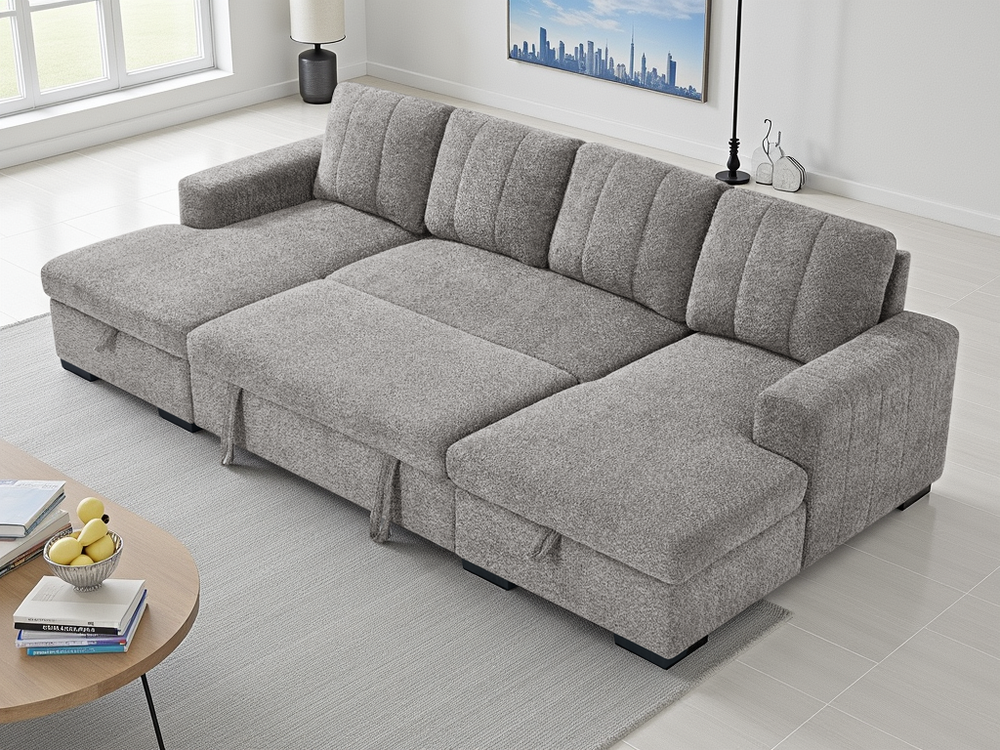 Como Sofabed Grey U Shape Corner - Xshowhome