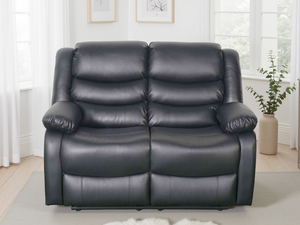 Conrad Manual Recliner Sofa Black 2 Seater - Xshowhome