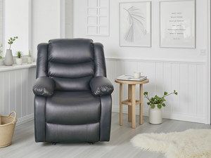 Conrad Manual Recliner Sofa Black Armchair - Xshowhome