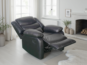 Conrad Manual Recliner Sofa Black Armchair - Xshowhome