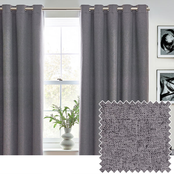 Dawn 229x137 Eyelet Curtain Charcoal - lifestyle