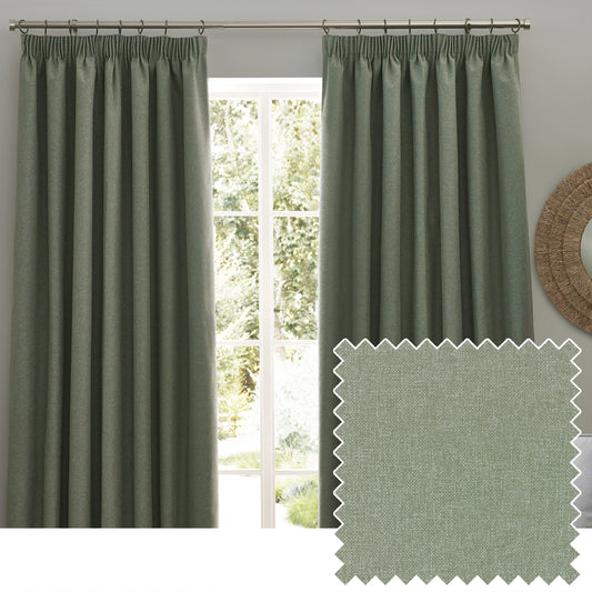DAWN 117X183 PENCIL PLEAT CURTAIN EUCALYPTUS