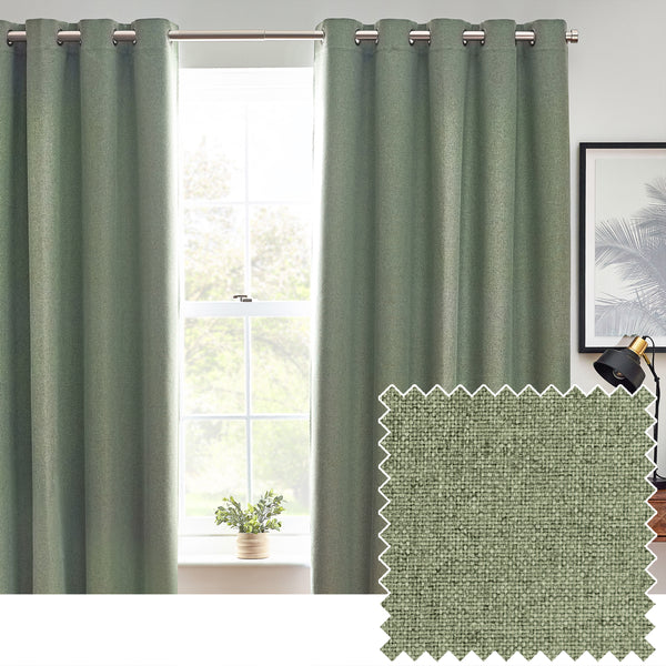Dawn 168x183 Eyelet Curtain Eucalyptus - lifestyle