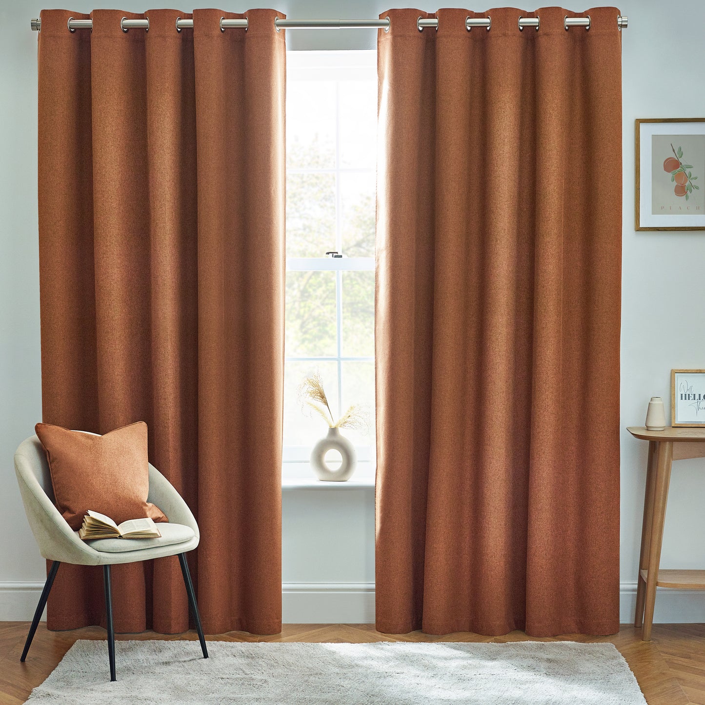 DAWN 229X183 EYELET CURTAIN BRICK