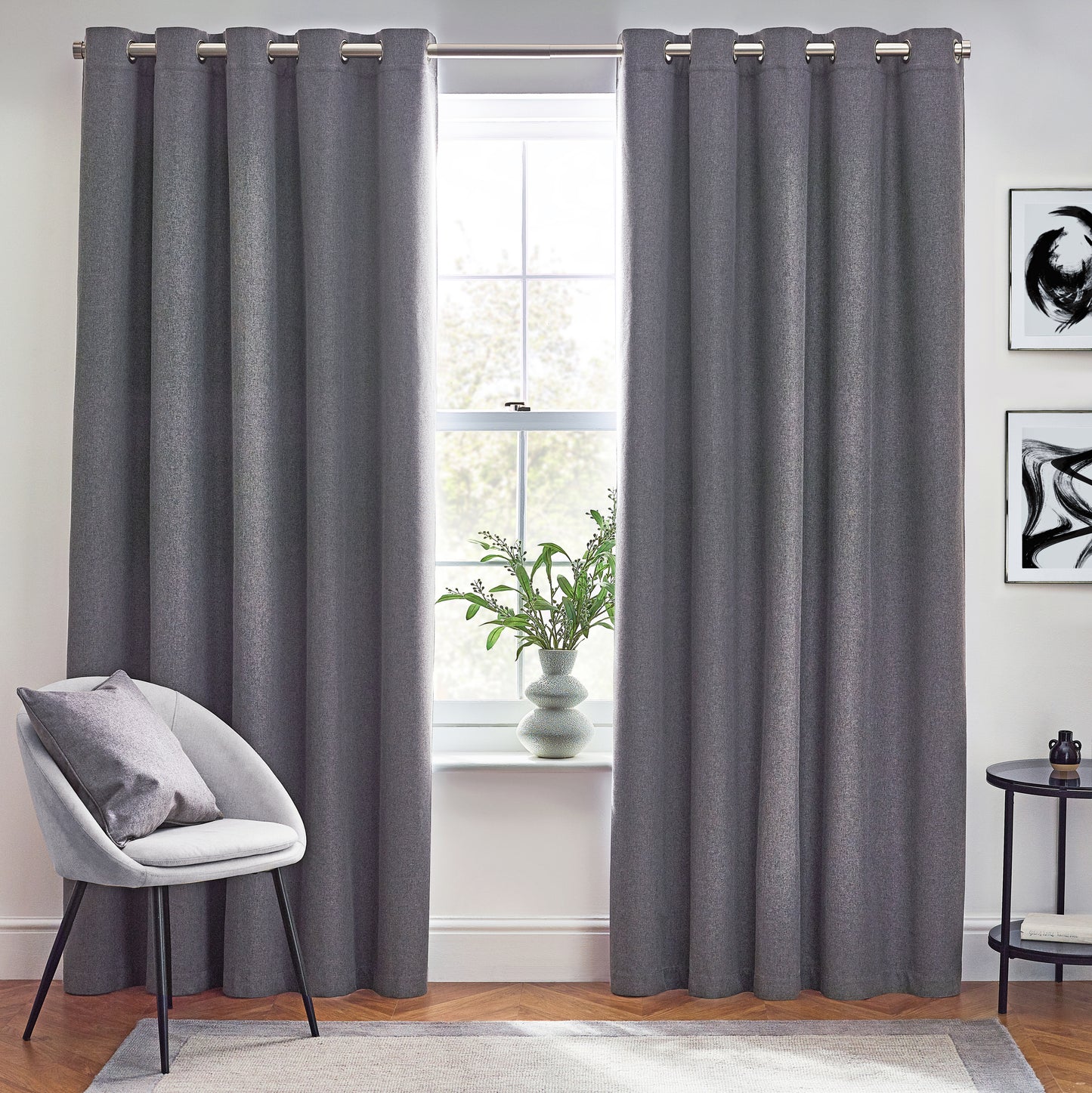 DAWN 229X183 EYELET CURTAIN CHARCOAL
