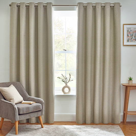 DAWN 117X137 EYELET CURTAIN NATURAL