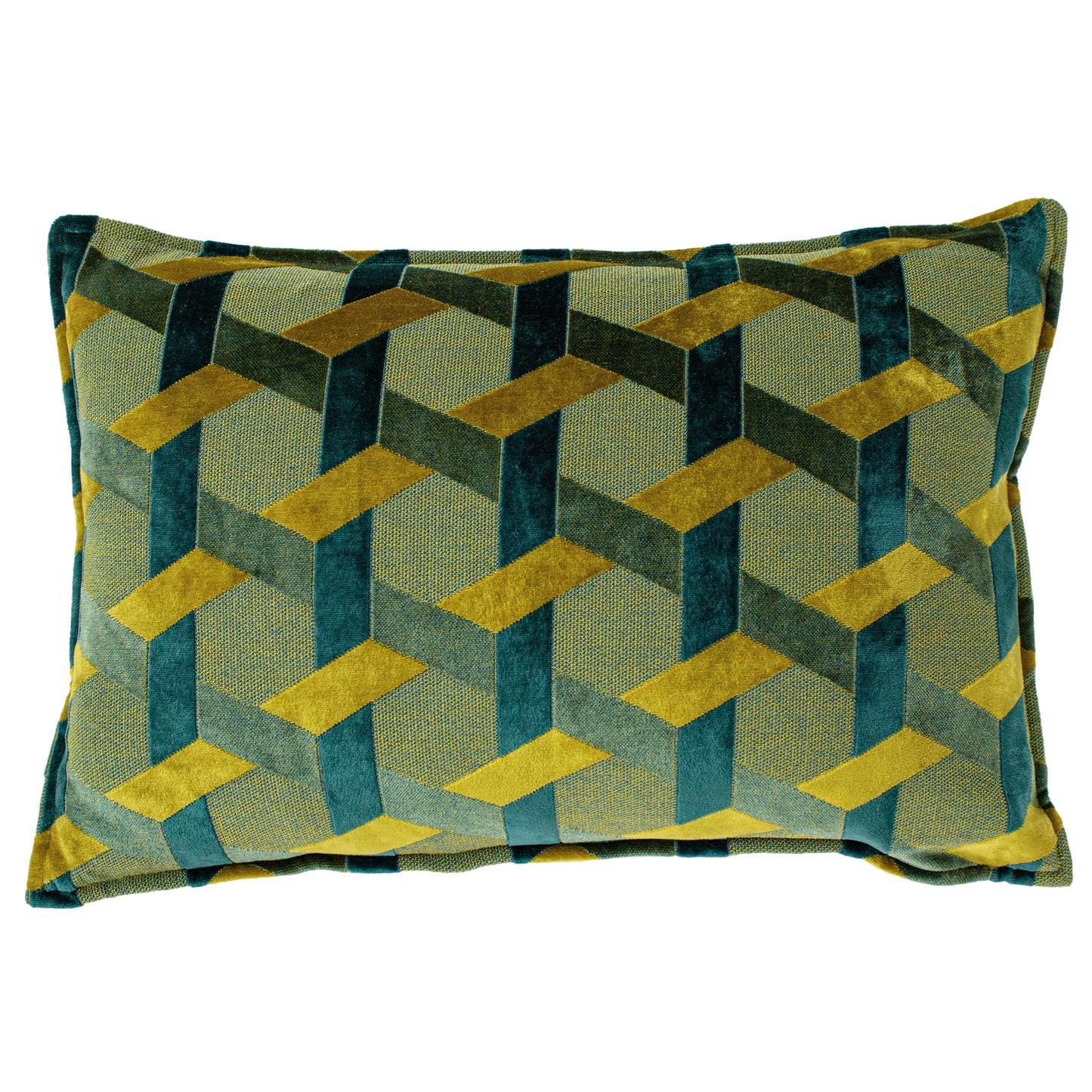 DELANO 40X60 FEATHER FILLED CUSHION TEAL/GOLD
