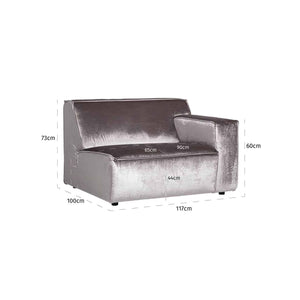 Sofa Devon 1,5 – Seater Arm Right| Fully Upholstered Left