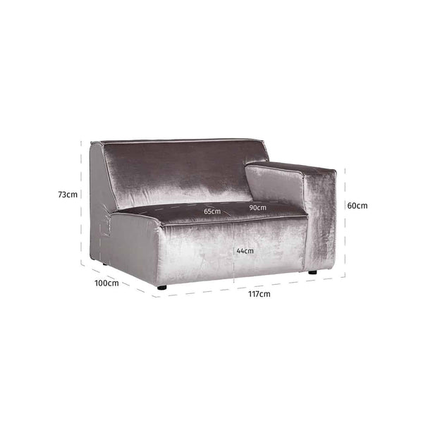 Sofa Devon 1,5 – Seater Arm Right| Fully Upholstered Left