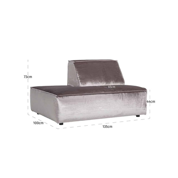 Sofa Devon Ottoman Left Open End | Fully Upholstered Right