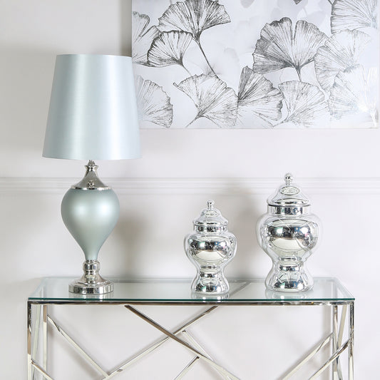 45cm Chrome Glass Ginger Jar