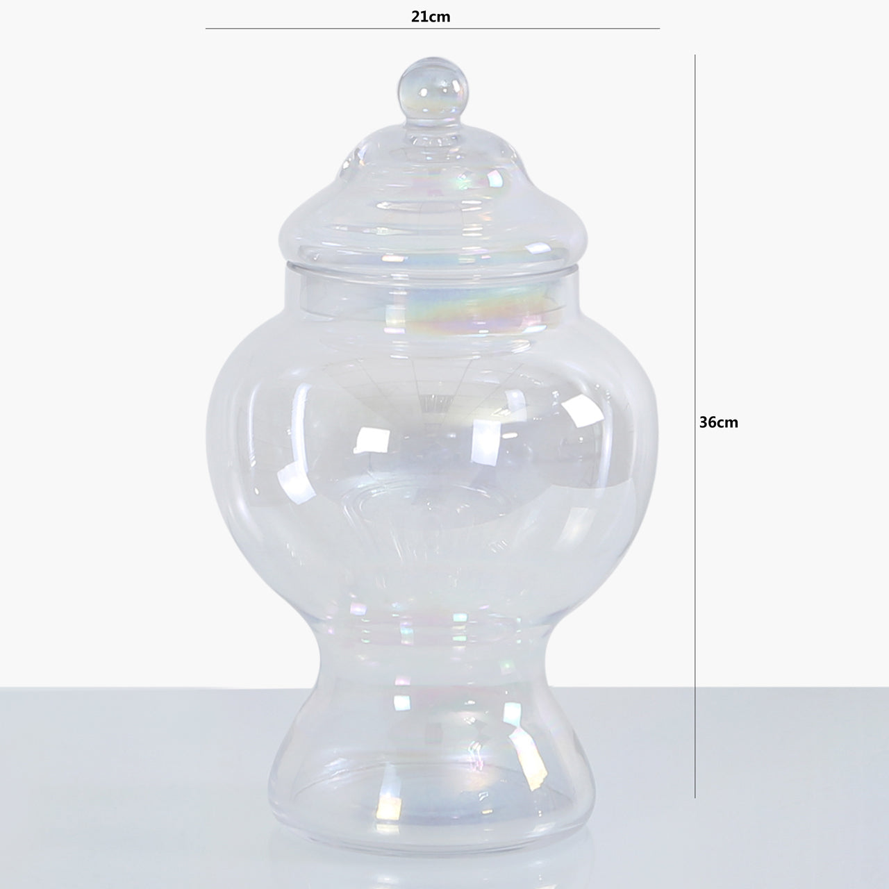 36cm Lustre Glass Ginger Jar