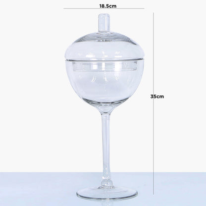 35cm Stemmed Glass Bon Bon Jar With Lid