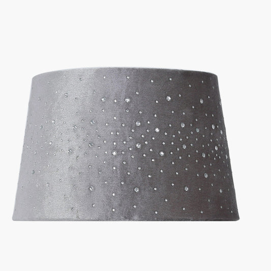 9in Diamond Velvet Empire Shade Grey - Dual Fitting