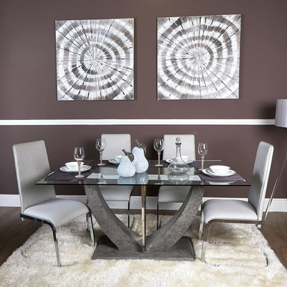 Leo Dining Table Grey & 6 Dining Chairs