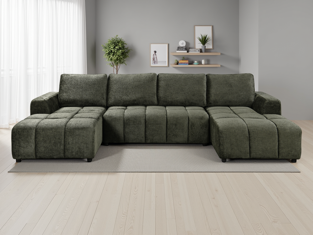 Shanghai Luxury Green U Shape Corner Sofabed - Xshowhome