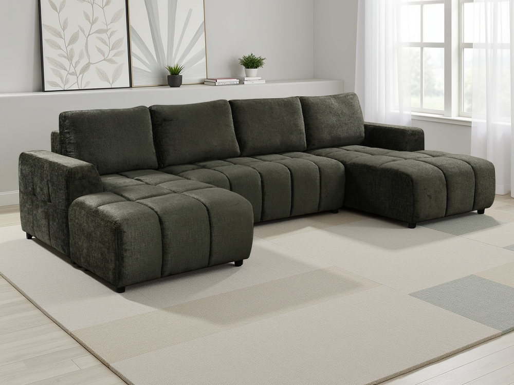 Shanghai Luxury Green U Shape Corner Sofabed - Xshowhome