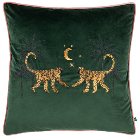 DUSK MONKEY 50X50 FEATHER FILLED CUSHION EMERALD