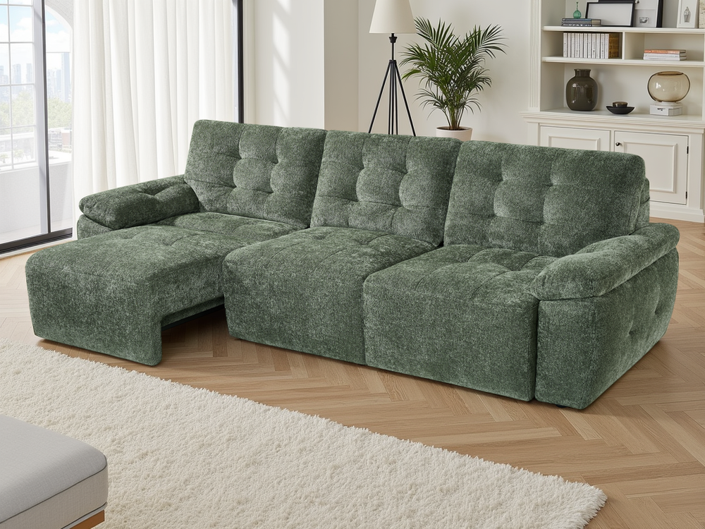 Dallas Electric Sofabed Green 3 Seater - Xshowhome
