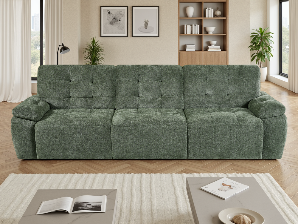 Dallas Electric Sofabed Green 3 Seater - Xshowhome