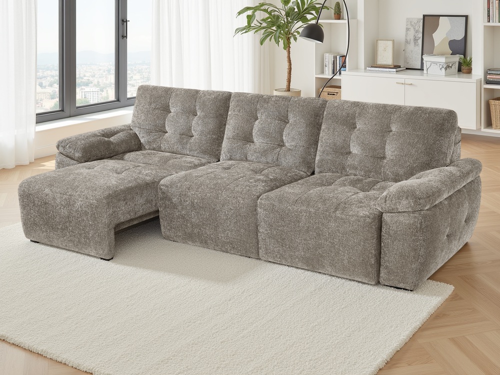 Dallas Electric Sofabed Mushroom 3 Seater - Xshowhome