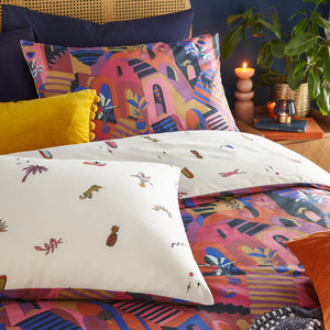 Eivissa Super King Duvet Set Magenta - Riva