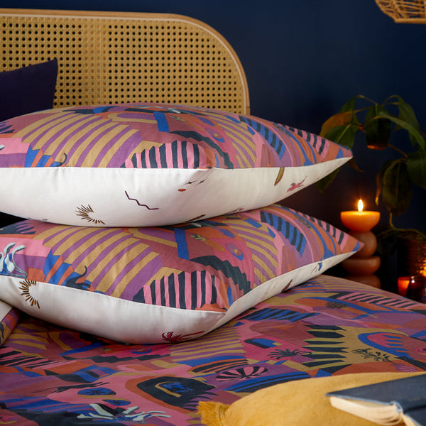 Eivissa Super King Duvet Set Magenta - Riva