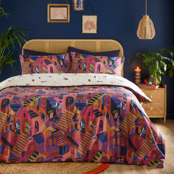Eivissa Super King Duvet Set Magenta - Riva
