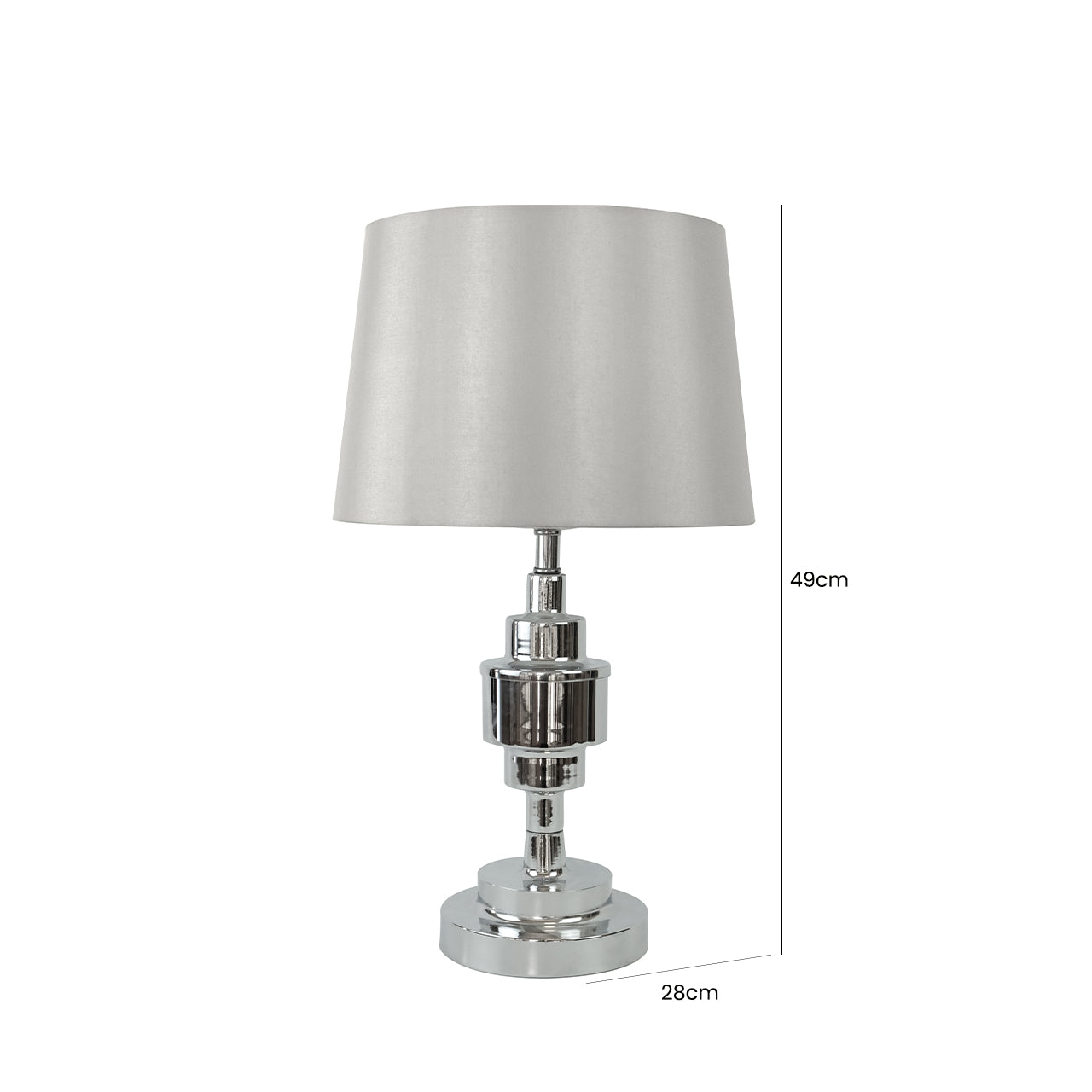 49cm Chrome Table Lamp Grey Fx Slk Empire Grey (Set)