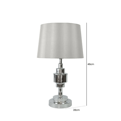 49cm Chrome Table Lamp Grey Fx Slk Empire Grey (Set)