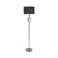 159cm Black G-Clef Design Metal Floor Lamp with Black Linen Shade -E27 Dual Plug