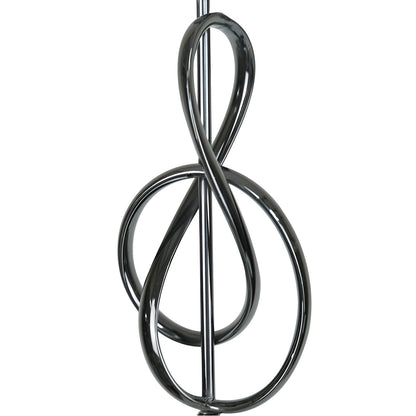 159cm Black G-Clef Design Metal Floor Lamp with Black Linen Shade -E27 Dual Plug