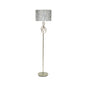 159cm Gold G-Clef Design Metal Floor Lamp with Grey Linen Shade -E27 Dual Plug