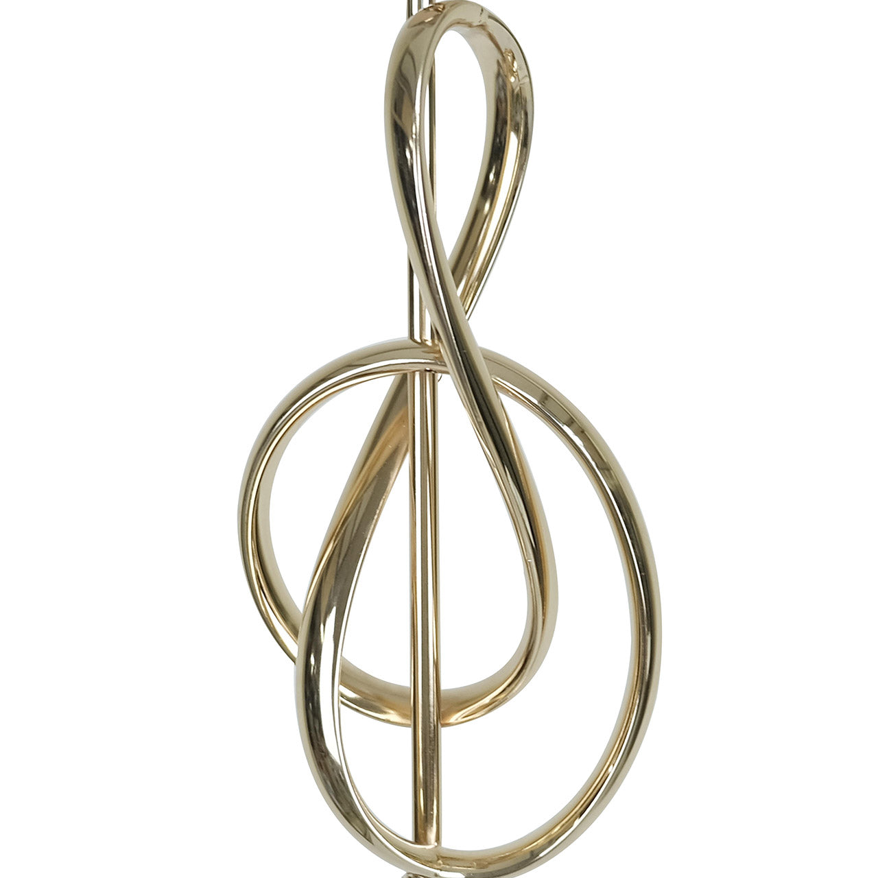 159cm Gold G-Clef Design Metal Floor Lamp with Grey Linen Shade -E27 Dual Plug