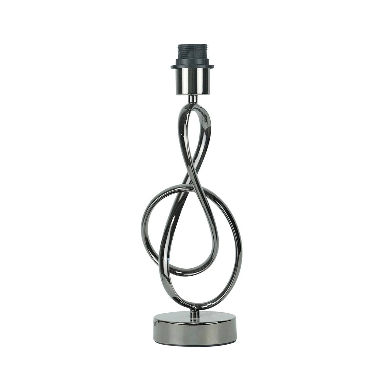 50cm Black G-Clef Design Metal Table Lamp with Black Linen Shade -E27 Dual Plug